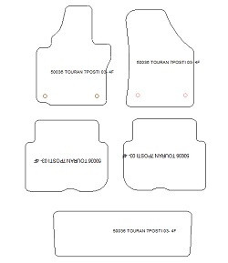 Fußmatten MDM One für Touran (1T) 7 Sitze 03.2003-2015