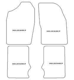 Fussmatten fuer Mitsubishi L200 2 Turen 1998-2006 MDM One