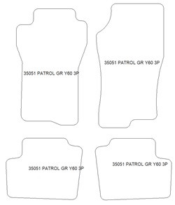 Fussmatten fuer Nissan Patrol (Y60) 3 Turen 1989-1997 MDM One