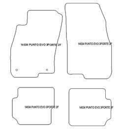 Fußmatten MDM Plus für Punto Evo 3 Turen 10.2005-2014