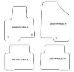Fußmatten MDM Plus für Santa Fe III 5 Sitze 2012-2019
