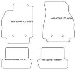 Fußmatten MDM Plus für Megane II cabrio / coupe 2002-10.2008