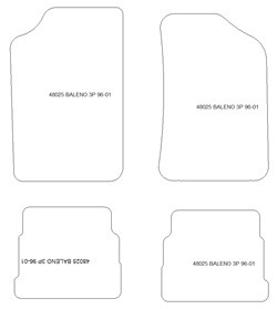 Fußmatten MDM Plus für Baleno 3 Turen 1996-2001