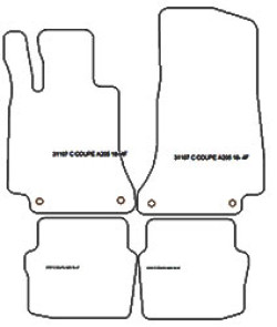 Fussmatten fuer Mercedes C-Klasse (C205) Coupe 2015- MDM Plus