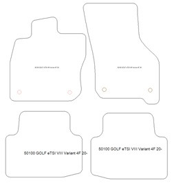 Fussmatten fuer Volkswagen Golf 8 Variant eTSI / Mild Hybrid 11.2020- MDM Plus