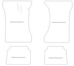 Fussmatten fuer Alfa Romeo Giulia GT (Nieder-/Bodenpedalen) 1963-1975 MDM Plus