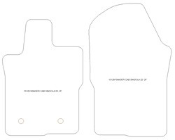Fussmatten fuer Ford Ranger Single Cab 2022- MDM Plus