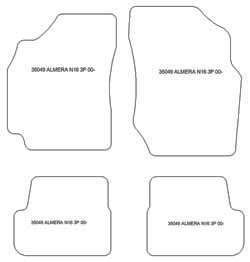 Fußmatten MDM Top für Almera (N16) 3 Turen 2000-2007
