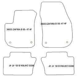 Fußmatten MDM Top für Zafira B 5 Sitze 05.2005-12.2011