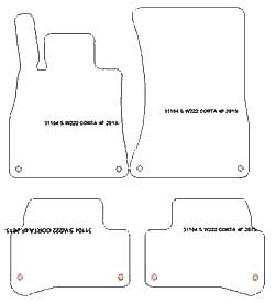 Autoteppiche fuer Mercedes S-Klasse (W222) kurz 2013-11.2020 MDM Top