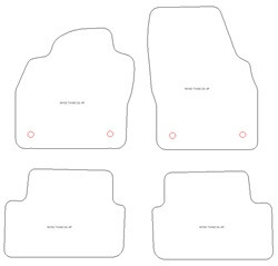 Autoteppiche MDM Top - schwarze Kanten - weisse Steppnaht