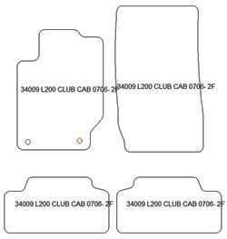 Autoteppiche fuer Mitsubishi L200 Club Cab 2015- MDM Top